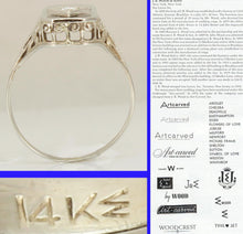 Load image into Gallery viewer, Antique JR WOOD of NY 1920&#39;s Art Deco Diamond 14k Solid White Gold Filigree Ladies Cocktail Ring