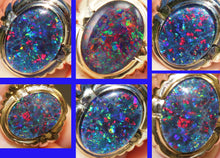 Load image into Gallery viewer, Antique 1920&#39;s Art Deco LARGE RAINBOW RARE Black Natural Opal Handwrought 10k Solid Gold Men&#39;s Ring