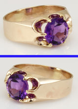 Load image into Gallery viewer, Antique c1900 Victorian Antique Cut 1.5ct Natural Amethyst 14k Solid Rose Gold Ring