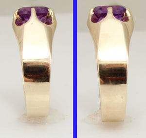 Antique c1900 Victorian Antique Cut 1.5ct Natural Amethyst 14k Solid Rose Gold Ring