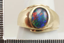 Load image into Gallery viewer, Vintage 1940&#39;s TRUE RAINBOW Natural Opal 10k Solid Yellow Gold Men&#39;s Ring