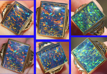 Load image into Gallery viewer, Antique 1920&#39;s Art Deco LARGE TRUE RAINBOW RARE Black Natural Opal 10k Solid Yellow Gold Men&#39;s Ring