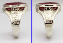 Load image into Gallery viewer, Antique 1920&#39;s Art Deco RARE LARGE 11ct Hand Carved Ruby Roman Cameo 14k Solid White Gold Men&#39;s Ring