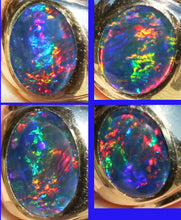 Load image into Gallery viewer, Vintage 1940&#39;s TRUE RAINBOW Natural Opal 10k Solid Yellow Gold Men&#39;s Ring