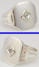 Load image into Gallery viewer, Antique Ostby &amp; Barton 1920&#39;s Art Deco Diamond Silver &amp; 10k Solid White Gold Ladies Cocktail Ring