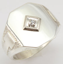 Load image into Gallery viewer, Antique Ostby &amp; Barton 1920&#39;s Art Deco Diamond Silver &amp; 10k Solid White Gold Ladies Cocktail Ring