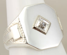 Load image into Gallery viewer, Antique Ostby &amp; Barton 1920&#39;s Art Deco Diamond Silver &amp; 10k Solid White Gold Ladies Cocktail Ring