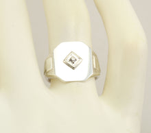 Load image into Gallery viewer, Antique Ostby &amp; Barton 1920&#39;s Art Deco Diamond Silver &amp; 10k Solid White Gold Ladies Cocktail Ring