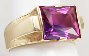 Antique SIGNED JR WOOD & Sons of NY 1920's Art Deco 6ct PURPLE SPINEL 10k Solid Gold Men's Ring