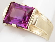 Load image into Gallery viewer, Antique SIGNED JR WOOD &amp; Sons of NY 1920&#39;s Art Deco 6ct PURPLE SPINEL 10k Solid Gold Men&#39;s Ring