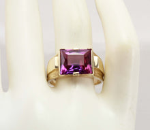 Load image into Gallery viewer, Antique SIGNED JR WOOD &amp; Sons of NY 1920&#39;s Art Deco 6ct PURPLE SPINEL 10k Solid Gold Men&#39;s Ring