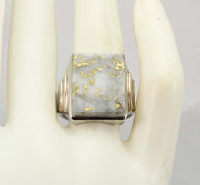 Load image into Gallery viewer, Antique 1920&#39;s Art Deco VERY RARE Natural Gold in Quartz 10k Solid White &amp; Rose Gold Men&#39;s Ring