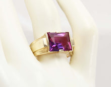 Load image into Gallery viewer, Antique SIGNED JR WOOD &amp; Sons of NY 1920&#39;s Art Deco 6ct PURPLE SPINEL 10k Solid Gold Men&#39;s Ring