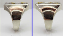 Load image into Gallery viewer, Antique 1920&#39;s Art Deco VERY RARE Natural Gold in Quartz 10k Solid White &amp; Rose Gold Men&#39;s Ring