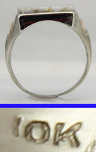 Load image into Gallery viewer, Antique 1920&#39;s Art Deco VERY RARE Natural Gold in Quartz 10k Solid White &amp; Rose Gold Men&#39;s Ring