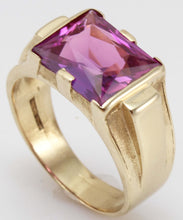 Load image into Gallery viewer, Antique SIGNED JR WOOD &amp; Sons of NY 1920&#39;s Art Deco 6ct PURPLE SPINEL 10k Solid Gold Men&#39;s Ring