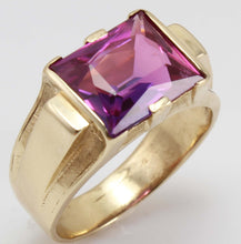 Load image into Gallery viewer, Antique SIGNED JR WOOD &amp; Sons of NY 1920&#39;s Art Deco 6ct PURPLE SPINEL 10k Solid Gold Men&#39;s Ring