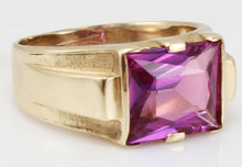 Load image into Gallery viewer, Antique SIGNED JR WOOD &amp; Sons of NY 1920&#39;s Art Deco 6ct PURPLE SPINEL 10k Solid Gold Men&#39;s Ring