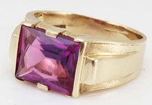 Load image into Gallery viewer, Antique SIGNED JR WOOD &amp; Sons of NY 1920&#39;s Art Deco 6ct PURPLE SPINEL 10k Solid Gold Men&#39;s Ring