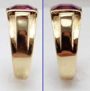 Antique SIGNED JR WOOD & Sons of NY 1920's Art Deco 6ct PURPLE SPINEL 10k Solid Gold Men's Ring