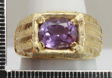 Load image into Gallery viewer, Antique 1920&#39;s Art Deco 3ct Oval Natural Amethyst Hand Engraved 10k Solid Yellow Gold Men&#39;s Ring