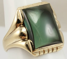 Load image into Gallery viewer, Antique 1920&#39;s Art Deco LARGE 12ct Green Sapphire 10k Solid Yellow Gold Men&#39;s Ring