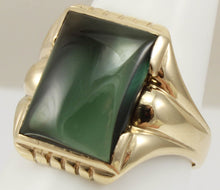 Load image into Gallery viewer, Antique 1920&#39;s Art Deco LARGE 12ct Green Sapphire 10k Solid Yellow Gold Men&#39;s Ring