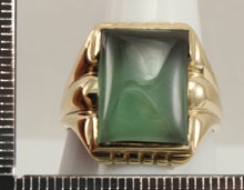 Load image into Gallery viewer, Antique 1920&#39;s Art Deco LARGE 12ct Green Sapphire 10k Solid Yellow Gold Men&#39;s Ring