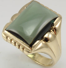 Load image into Gallery viewer, Antique 1920&#39;s Art Deco LARGE 12ct Green Sapphire 10k Solid Yellow Gold Men&#39;s Ring