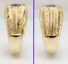 Load image into Gallery viewer, Antique 1920&#39;s Art Deco 3ct Oval Natural Amethyst Hand Engraved 10k Solid Yellow Gold Men&#39;s Ring