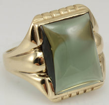 Load image into Gallery viewer, Antique 1920&#39;s Art Deco LARGE 12ct Green Sapphire 10k Solid Yellow Gold Men&#39;s Ring