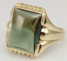 Load image into Gallery viewer, Antique 1920&#39;s Art Deco LARGE 12ct Green Sapphire 10k Solid Yellow Gold Men&#39;s Ring