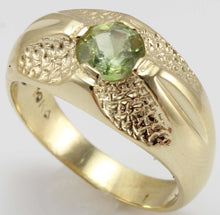 Load image into Gallery viewer, Antique 1930&#39;s Late Period Art Deco Antique Cut Natural Green Tourmaline 10k Solid Gold Men&#39;s Ring