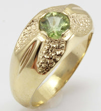 Load image into Gallery viewer, Antique 1930&#39;s Late Period Art Deco Antique Cut Natural Green Tourmaline 10k Solid Gold Men&#39;s Ring