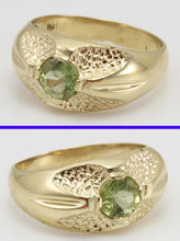 Load image into Gallery viewer, Antique 1930&#39;s Late Period Art Deco Antique Cut Natural Green Tourmaline 10k Solid Gold Men&#39;s Ring