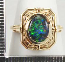 Load image into Gallery viewer, RARE Antique 1920&#39;s Art Deco Natural Opal &amp; Persian Turquoise 10k Solid Gold Cocktail Flip Ring