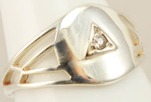 Load image into Gallery viewer, Antique Ostby &amp; Barton 1920&#39;s Art Deco Diamond Silver &amp; 10k Solid White Gold Ladies Cocktail Ring