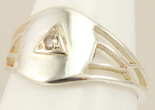 Load image into Gallery viewer, Antique Ostby &amp; Barton 1920&#39;s Art Deco Diamond Silver &amp; 10k Solid White Gold Ladies Cocktail Ring