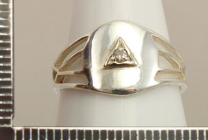 Antique Ostby & Barton 1920's Art Deco Diamond Silver & 10k Solid White Gold Ladies Cocktail Ring