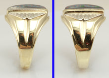 Load image into Gallery viewer, Antique 1920&#39;s Art Deco LARGE RARE Black Natural Opal &amp; 1/3ct Diamond 10k Solid Gold Men&#39;s Ring