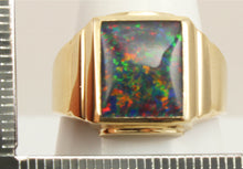 Load image into Gallery viewer, Antique 1920&#39;s Art Deco RAINBOW RARE Black Natural Opal 10k Solid Yellow Gold Men&#39;s Ring