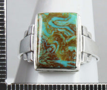 Load image into Gallery viewer, Antique 1920&#39;s Art Deco Ostby &amp; Barton Natural RARE  MATRIX Kingman Turquoise Solid Silver Mens Ring