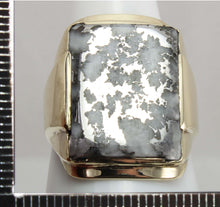 Load image into Gallery viewer, HEAVY Antique 1930&#39;s Late Period Art Deco RARE Natural Silver in Quartz 10k Solid Gold Men&#39;s Ring