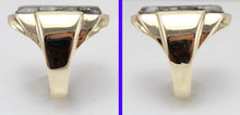 Load image into Gallery viewer, HEAVY Antique 1930&#39;s Late Period Art Deco RARE Natural Silver in Quartz 10k Solid Gold Men&#39;s Ring