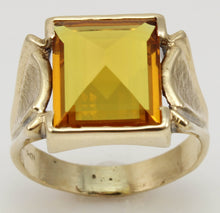 Load image into Gallery viewer, Antique 1920&#39;s Art Deco LARGE 10ct GOLDEN SAPPHIRE 10k Solid Yellow Gold Men&#39;s Ring