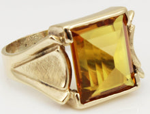 Load image into Gallery viewer, Antique 1920&#39;s Art Deco LARGE 10ct GOLDEN SAPPHIRE 10k Solid Yellow Gold Men&#39;s Ring