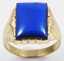 Load image into Gallery viewer, Antique 1920&#39;s Art Deco LARGE 12ct Blue Sapphire 10k Solid Yellow Gold Men&#39;s Ring