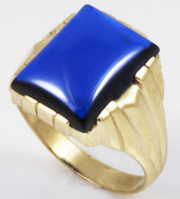 Load image into Gallery viewer, Antique 1920&#39;s Art Deco LARGE 12ct Blue Sapphire 10k Solid Yellow Gold Men&#39;s Ring