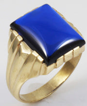 Load image into Gallery viewer, Antique 1920&#39;s Art Deco LARGE 12ct Blue Sapphire 10k Solid Yellow Gold Men&#39;s Ring