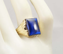 Load image into Gallery viewer, Antique 1920&#39;s Art Deco LARGE 12ct Blue Sapphire 10k Solid Yellow Gold Men&#39;s Ring